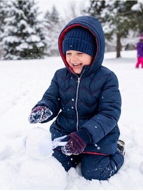 Limited Too Blue and Coral Puffer Jacket EUC